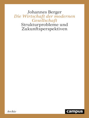 cover image of Die Wirtschaft der modernen Gesellschaft